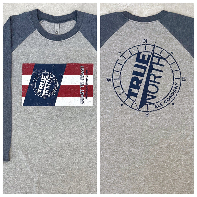 Coast To Coast Navy & Gray Baseball Tee